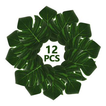 12 бр. Изкуствени зелени тропически палмови листа Подпори за продуктова фотосесия Лятна декорация в джунглата Хавайски фон за снимане