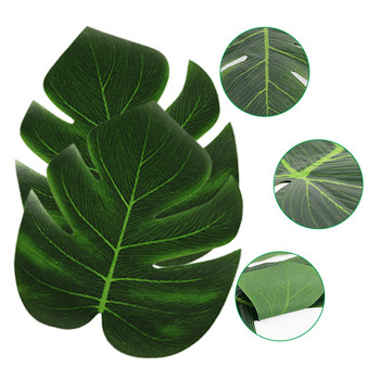 12 τμχ Τεχνητά πράσινα τροπικά φύλλα φοίνικα στηρίγματα για προϊόν φωτογράφησης Καλοκαιρινή διακόσμηση ζούγκλας Χαβάης Φόντο σκοποβολής
