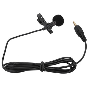 Andoer Мини преносим кабелен микрофон с щипка за ревера Lavalier Hands-free 3,5 мм жак Кондензаторен микрофон за смартфони iPhone iPad