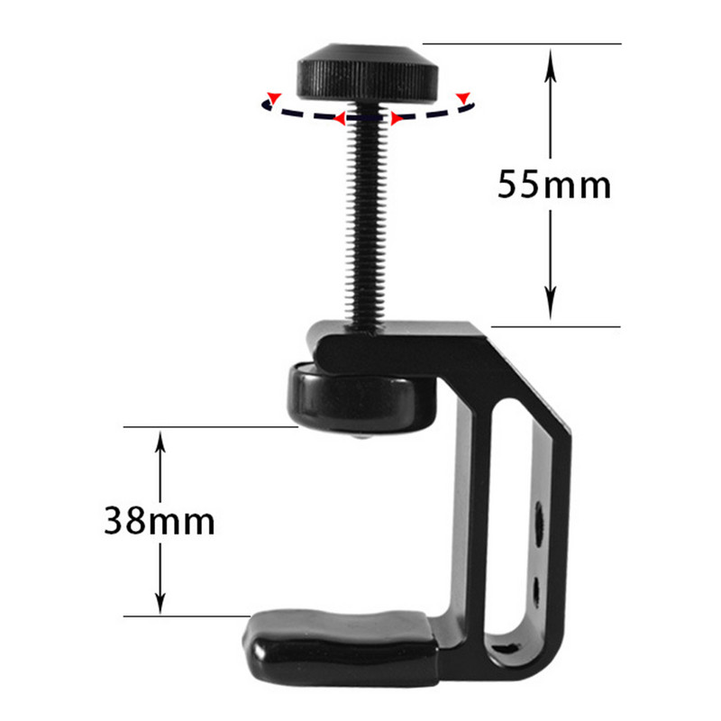 Univerzális konzol bilincs LED lámpatartozékok Barkácsolás rögzített csavaros fém műanyag asztali lámpa tartó kapocs Broadcast Mic állvány bilincshez