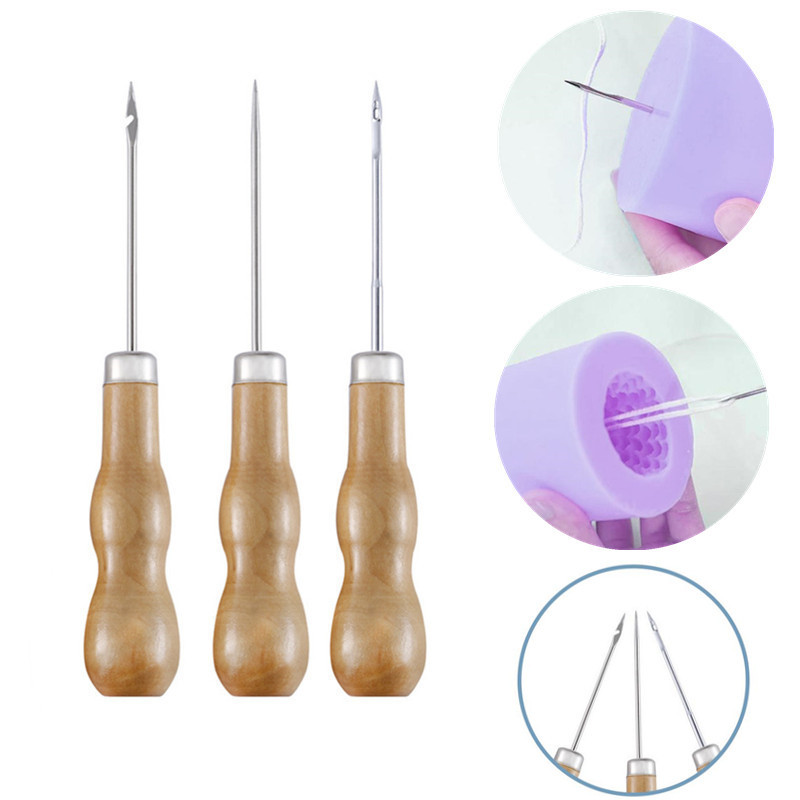 3 бр. Конусовидни комплекти с кръгъл отвор за Направи си сам Инструмент за изработване на свещи Перфоратор Оборудване за ръчна бормашина Игла за пробиване Свещ Фитил Инструменти Инструменти за свещи