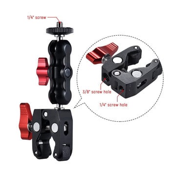 Многофункционална сферична глава Super Clamp Ball Mount Clamp Magic Arm за GPS телефон монитор Video Light Супер скоба с 1/4 резба