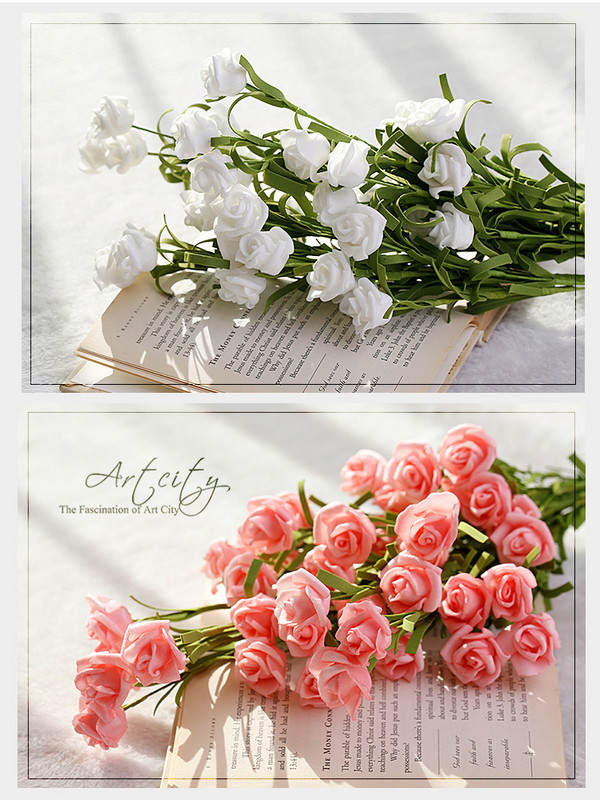 Material fotografic INS Grădină cu flori artificiale Buchet de flori de trandafiri Studio ședință foto Fundal decorare recuzită Fotografia