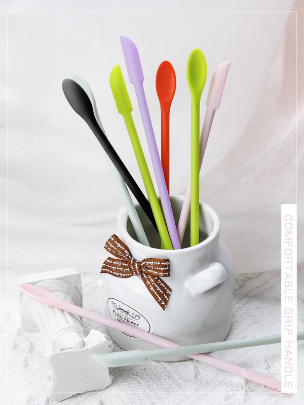 Silicon Stir Stick Screper Lingura Doule Utilizare Accesoriu din silicon moale DIY Sigilare Ceară Stampie Autocolante Instrumente de fabricare Roșu Negru Verde