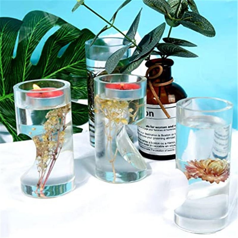 2 buc./set Forme cilindrice din silicon Suport pentru canapea de sfeșnic în formă de inimă romantică pentru cadou de Ziua Îndrăgostiților, petrecere de nuntă