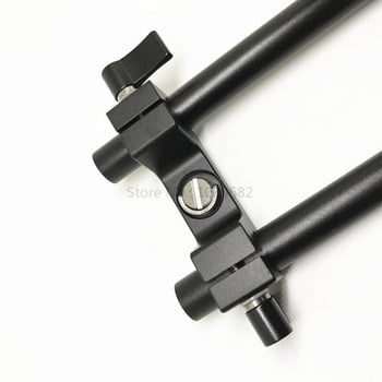 Jadkinsta 15 mm Rail Bridge Rod Clamp Разстояние между отворите 60 mm за DSLR 15 mm Rods Rig System Аксесоари за фото студио 15 mm Скоба за прът