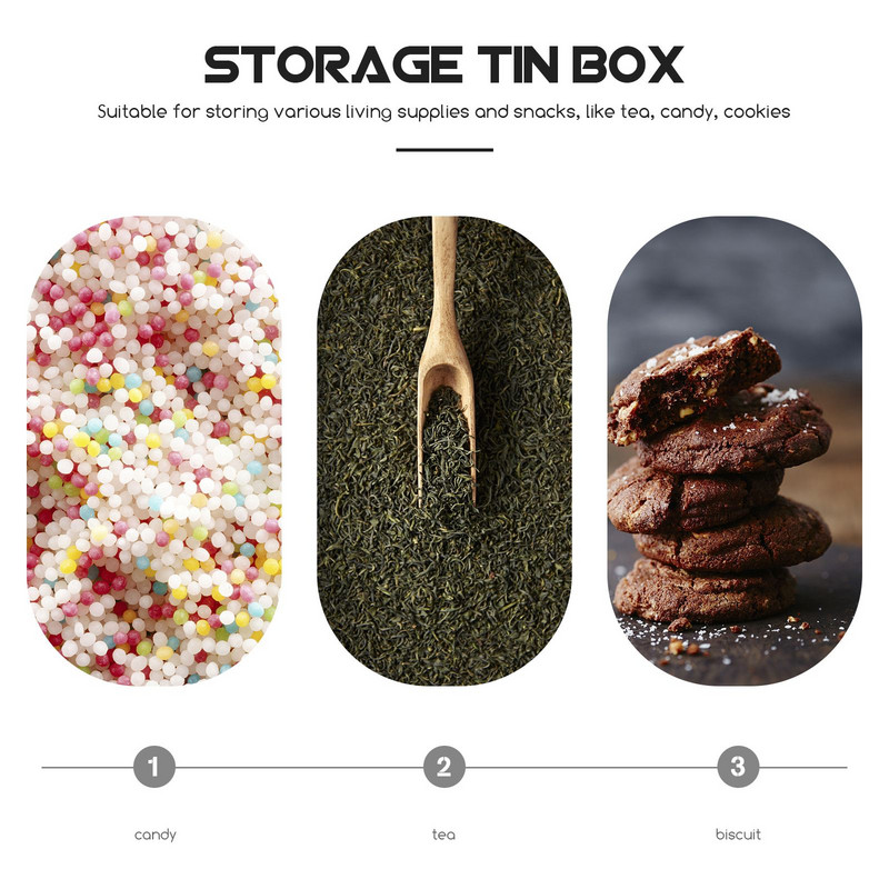 Žvakių skardinės arbatos talpyklos skardinės laikymo indeliai metaliniai stiklainiai su laisva skarda juodiems dangteliams.