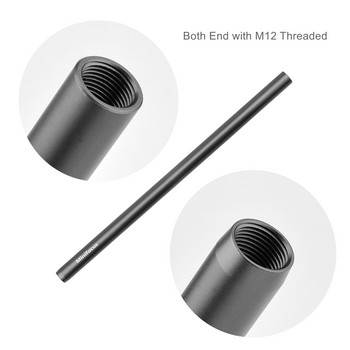 Комплект пръти Minifocus 15 мм с прът с резба M12 пръти от алуминиева сплав Релсов прът за камера (2 чифта пакет)