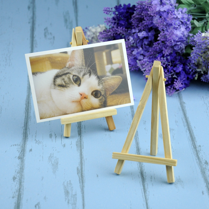 Dabas koka foto plaukts mini molberts Nosūtiet karti pēc nejaušības principa fotoattēlu fotografēšanai Rekvizīti istabas mājas kāzu dekorācijas priekšmeti