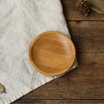 Тава за съхранение на бамбукова чинийка Кръгла квадратна малка чиния Фон за фотография в фотостудио Подпори за храна, сладкарски изделия Закуски