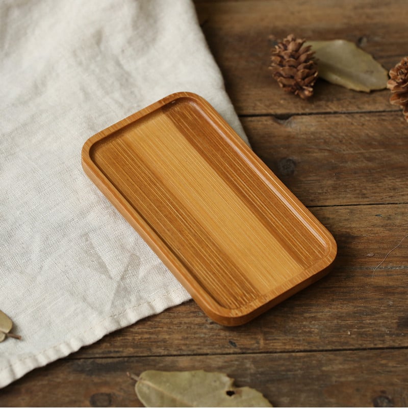 Tanjurić od bambusa Tacna za pohranu Okrugla četvrtasta mala posuda Foto studio Pozadina za fotografiju Rekviziti za hranu Slastičarne Grickalice