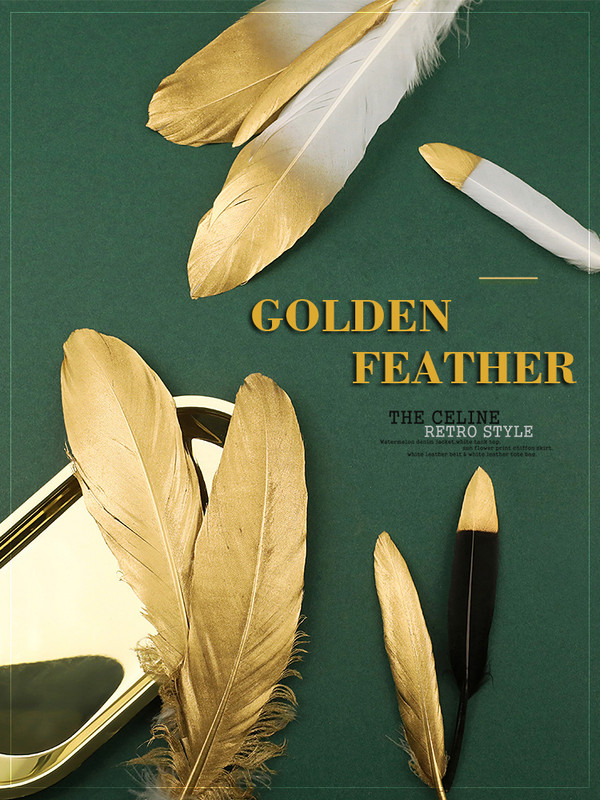 Zlatno prirodno perje Fotografski rekviziti Retro Dekoracije Predmeti Fotografija Fotografia Prsten, Ogrlica Dodaci za foto snimanje