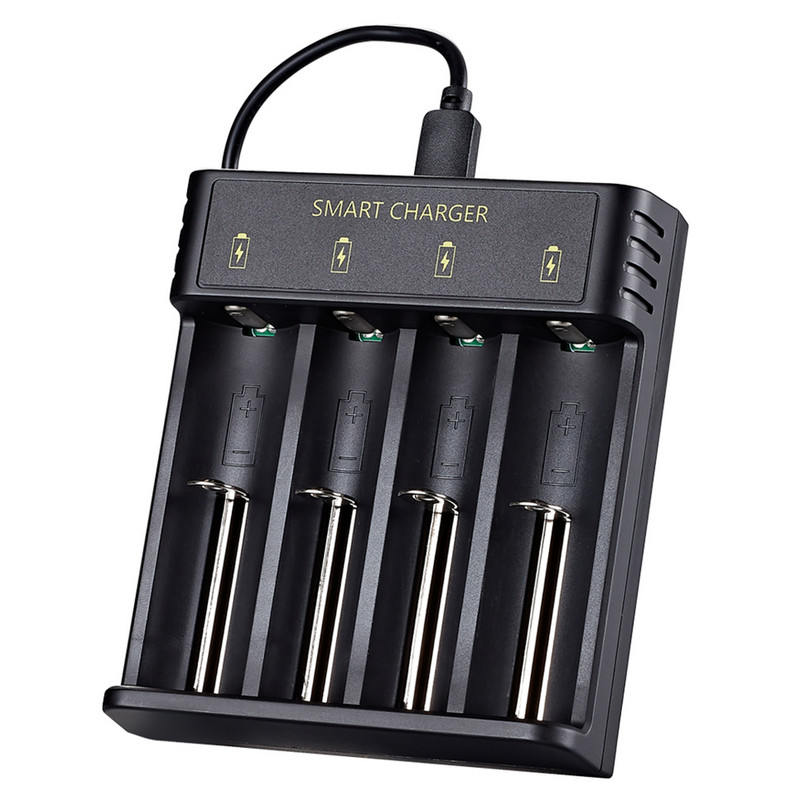 Univerzalni adapter punjača za baterije tipa C s 4 utora za punjive baterije Li-ion AAA/AA s LED indikatorom, punjač