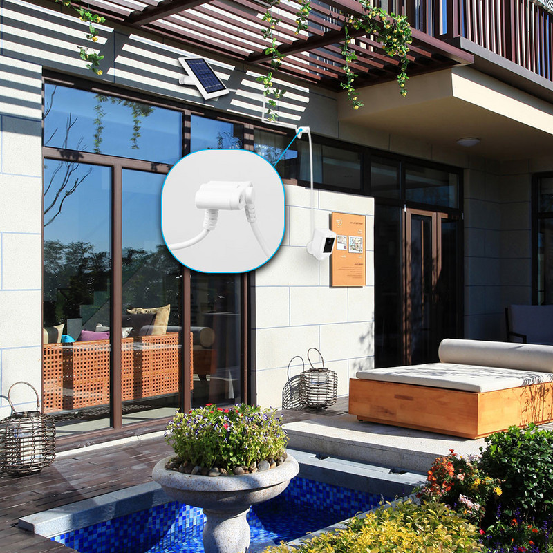 8.2ft/2.5m otporan na vremenske uvjete DC produžni kabel za prstenastu reflektorsku svjetiljku Prstenastu reflektorsku svjetiljku Cam baterijsku solarnu ploču s odvijačem i vijcima