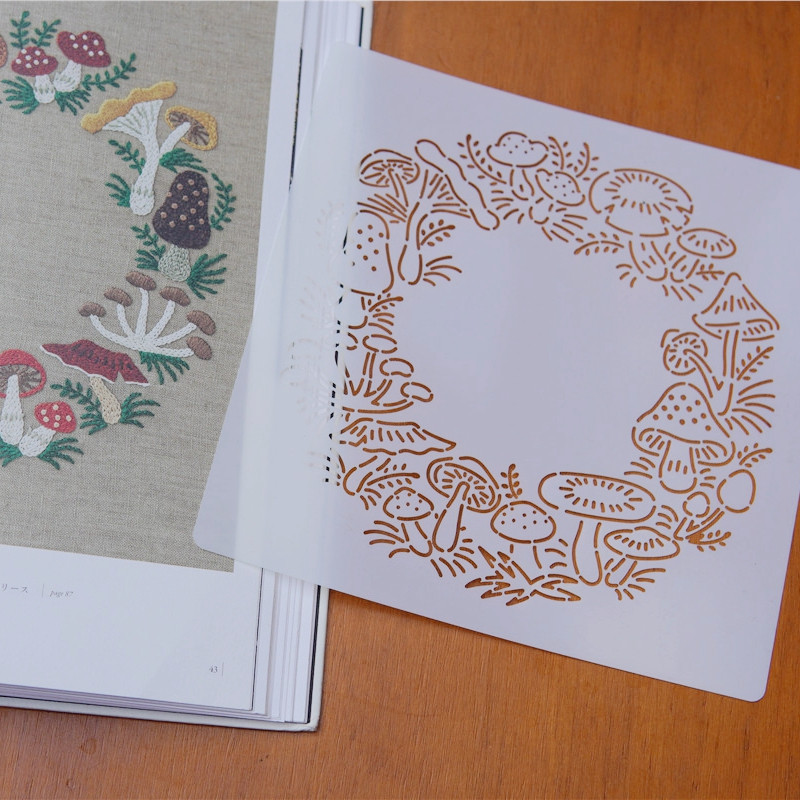 Gražus gėlių raštų siuvinėjimo šablono piešimo trafaretas siuvinėjimui