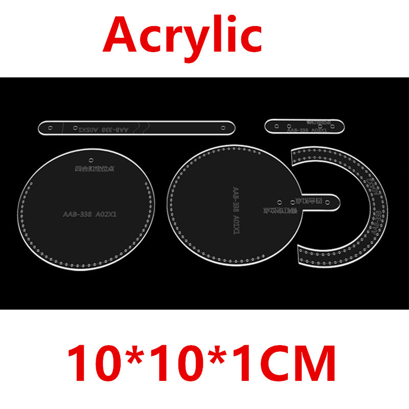 2023 m. naujas 1 rinkinys „pasidaryk pats“ odinis rankų darbo apvalus mini krepšys, mažas monetų piniginės siuvimo raštas akrilinis šablonas 10 * 10 * 1 cm
