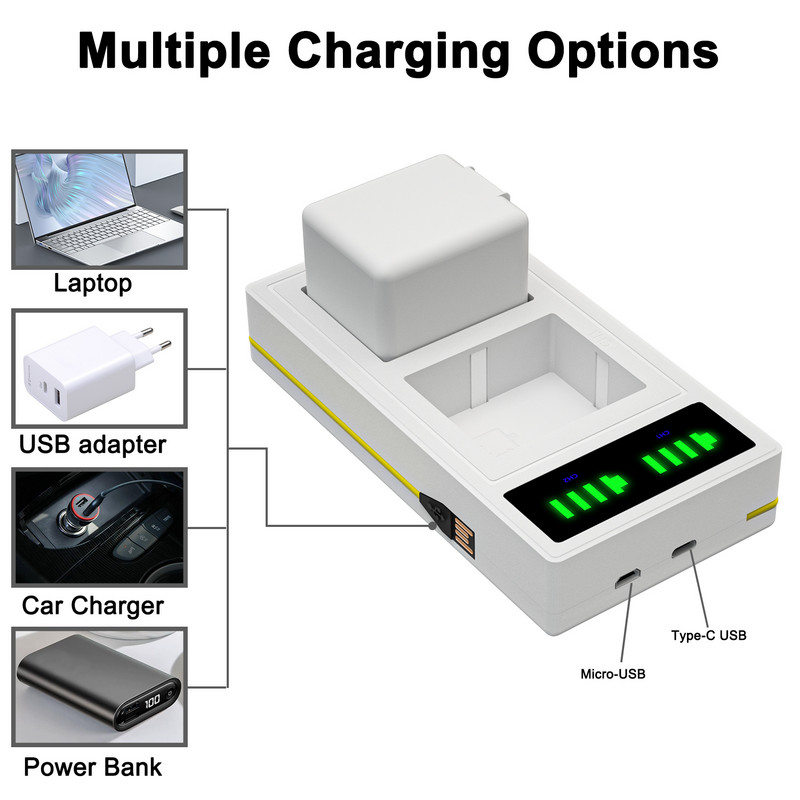 Batmax LED dvostruki punjač baterija s priključkom tipa C za Arlo Pro A1/A2 bateriju za Arlo Pro/Pro 2/Pro Go kameru