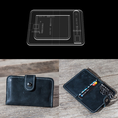 Μίνι τσάντα με κλειδί Σχέδιο πορτοφολιού νομισμάτων με ακρυλικό μοτίβο ραπτικής κρεμαστής μπότας Πρότυπο DIY Leathercrafts