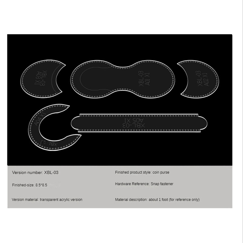 5 vnt senovinio piniginės maišelio šablono trafareto trafareto šablono įrankis, skirtas odiniams įrankiams „pasidaryk pats“ rinkinys