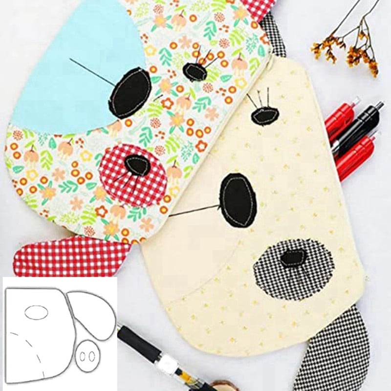 Koera tõmblukuga koti mall Akrüül koera tõmblukuga koti mall õmblusmustri mall kanga lõikamiseks muster teppimiseks