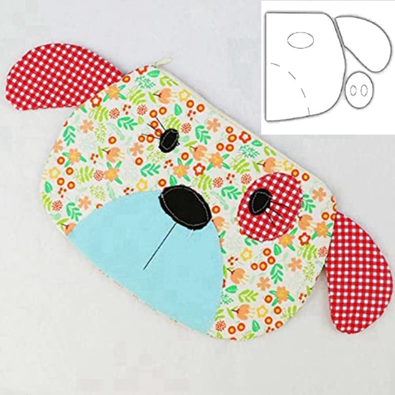 Koera tõmblukuga koti mall Akrüül koera tõmblukuga koti mall õmblusmustri mall kanga lõikamiseks muster teppimiseks