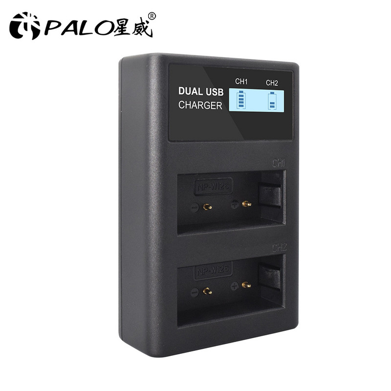 PALO NP-W126 NP W126 NPW126 akumulatora lādētājs LCD dubultais lādētājs Fuji X-Pro1 XPro1 X-T1 XT1 HS30EXR HS33EXR X PRO1 akumulatoram