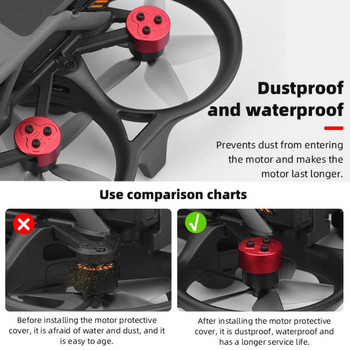 4 τμχ Αξεσουάρ καπακιού με προστασία από τη σκόνη Κάλυμμα κινητήρα Drone Προστατευτικό κινητήρα από κράμα αλουμινίου Προστατευτικό για DJI Avata