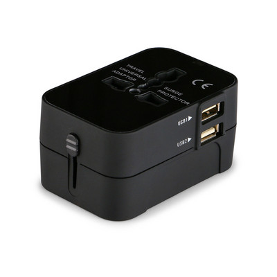 Univerzalni svjetski punjač za telefon Putni zidni AC adapter za struju Sve u jednom s dva USB priključka za punjenje za SAD EU UK AU