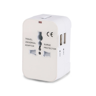 Starptautiskais spraudņa adapteris World Travel maiņstrāvas lādētāja adapteris Viss vienā 2 USB ports Universāls AU ASV Apvienotās Karalistes ES pārveidotājs