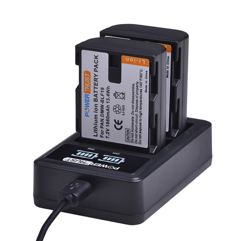 DMW-BLF19E BLF19E BLF19 LED USB kettős akkumulátortöltő Panasonic DMW-BLF19 Lumix DC-G9 DC-GH5 DMC-GH3 DMC-GH3K DMC-GH4 DMC-GH4 készülékhez