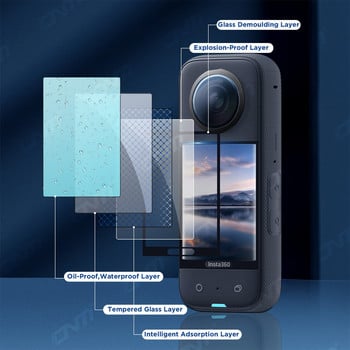 για Insta360 X3 Sticky Lens Guards Screen Tempered Film Screen Protector for Insta 360 X3 LCD Tempered Glass 9H Hardness