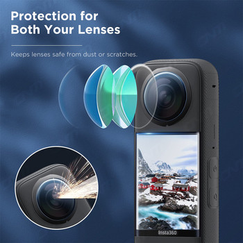 за Insta360 X3 Sticky Lens Guards Комплект закалено фолио за екрана Протектор за екран за Insta 360 X3 LCD закалено стъкло 9H твърдост