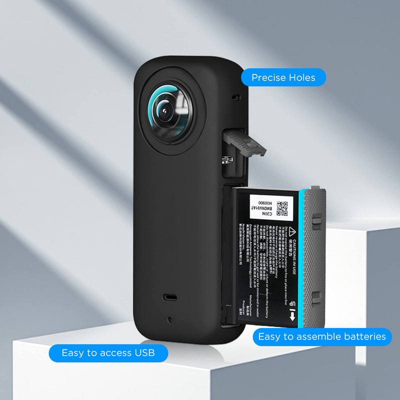 3-IN-1 Insta360 X3 ekrāna aizsargs + aizsargmaciņš Insta 360 X3 silikona objektīva vāciņam un rūdīta stikla un objektīva vāciņa piederumam