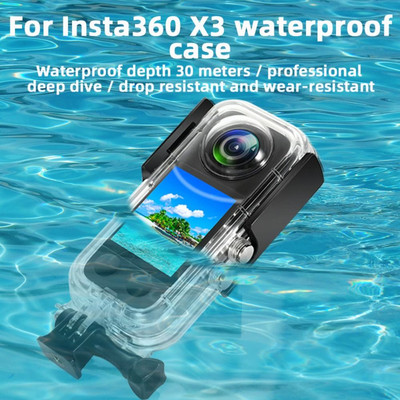 Insta360 X3 sukeldumisümbrise veekindel korpus Insta 360 X3 veealuse kaitsekarbi jaoks Panoraamkaamera tarvikud