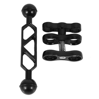 Alumīnija sakausējuma niršanas lukturis ar akvalangu, dubultā lodveida locītava roka un tauriņskavas stiprinājums zemūdens fotokamerai