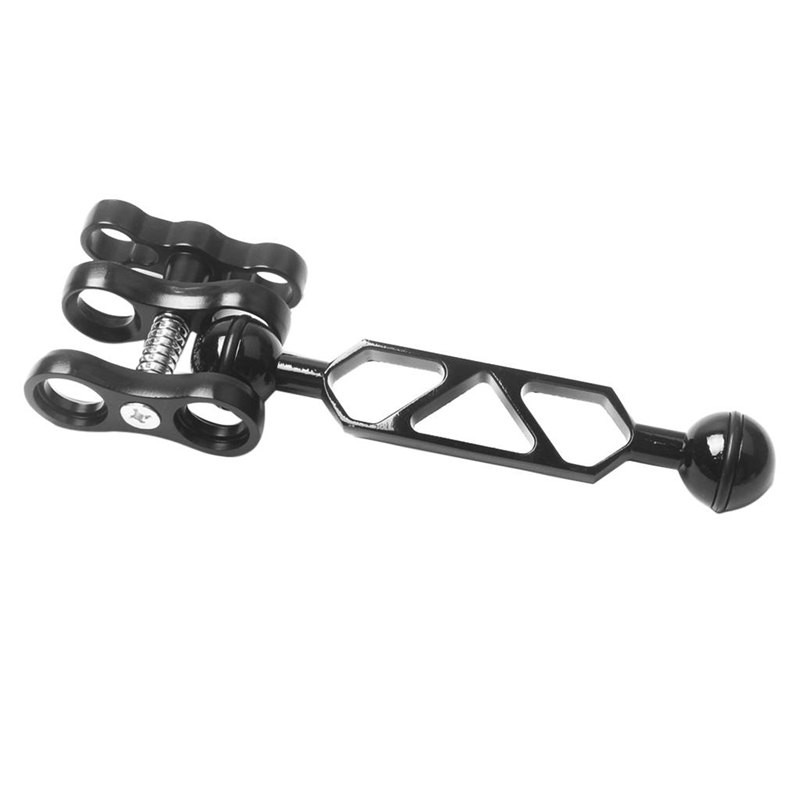 Alumīnija sakausējuma niršanas lukturis ar akvalangu, dubultā lodveida locītava roka un tauriņskavas stiprinājums zemūdens fotokamerai