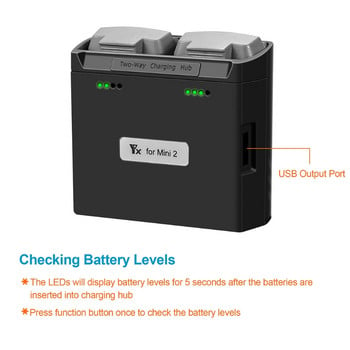 Mini Double-Way Charging Hub Batteries Manager Quick Charge Power Bank Αξεσουάρ Drone Συμβατά για Mavic Mini 2/Mini SE