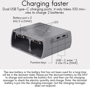 Για Mini 2/Mini SE Battery Charging Du-way Charging Hub Drone Batteries Φορτιστής USB για αξεσουάρ DJI Mini 2/Mini SE