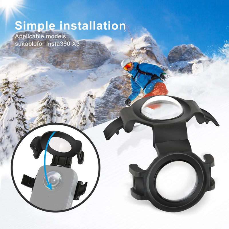 Insta360 X3 ragadós lencsevédők Insta 360 X3 lencsevédő sapkához, prémium kameraborító edzett üvegvédő tartozék