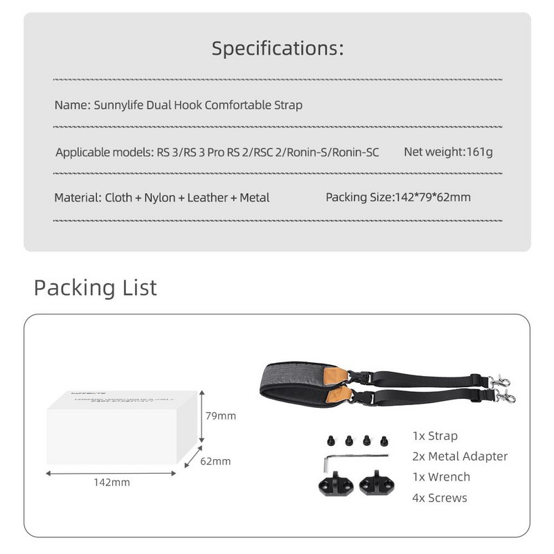 Greitai atleidžiamas universalus rankinis aksesuaras, kaklo dirželis, reguliuojamas petys, skirtas DJI Ronin RS3 Pro/RSC 2/RS 2/S/SC