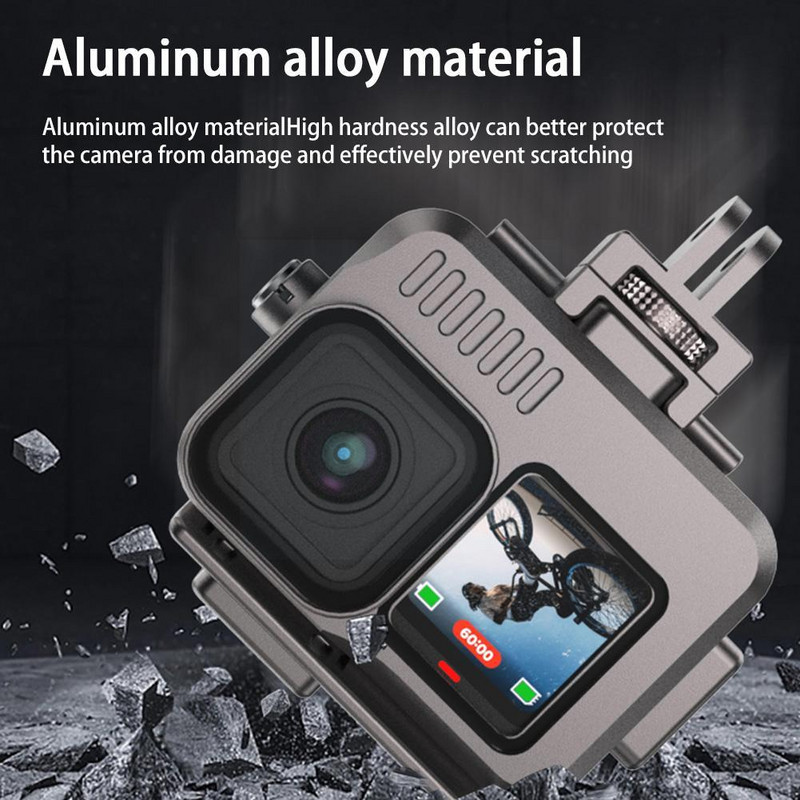 Αδιάβροχη θήκη κατάδυσης από κράμα αλουμινίου για Gopro 9 / 10/11 Action Camera Underwater 40M Protection Shell For Gopro 11 Access R3D2