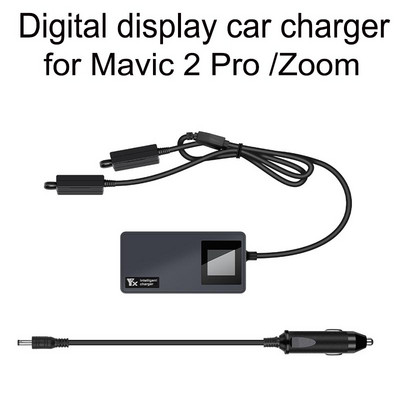 Auto punjač s digitalnim zaslonom za DJI Mavic 2 Pro / Zoom Battery Daljinski upravljač Punjač za vozila Prijenosno inteligentno čvorište za punjenje