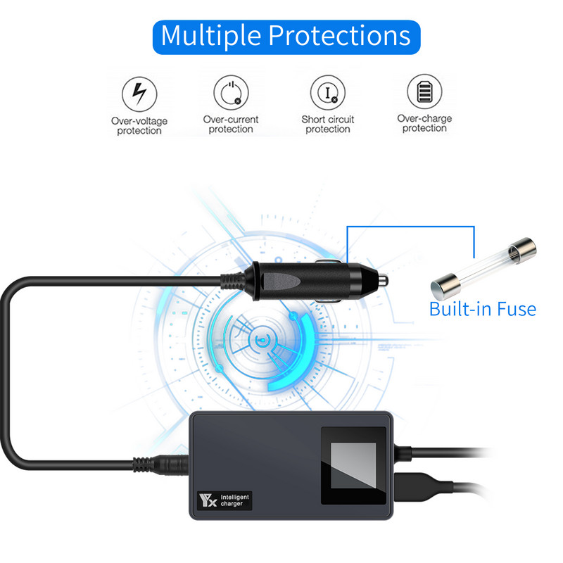 Auto punjač s digitalnim zaslonom za DJI Mavic 2 Pro / Zoom Battery Daljinski upravljač Punjač za vozila Prijenosno inteligentno čvorište za punjenje