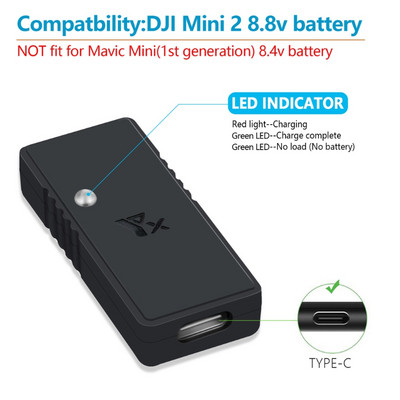 Adaptor de încărcare rapidă QC3.0 Încărcător de baterie Adaptor de încărcare USB cu cablu de încărcare pentru dronă D-JI Mini 2 Mavic Mini2