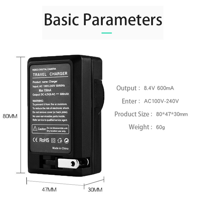 Accesorii pentru aparate foto Încărcător pentru baterii pentru cameră digitală Încărcător NP-W126 Încărcător cu mufă pliabilă, compatibil cu diferite plăci de încărcare