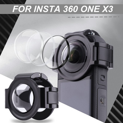 Štitnik za objektiv Insta360 X3 Zaštitni poklopac protiv ogrebotina za Insta 360 X3 Objektiv Zaštitnik od kaljenog stakla otporan na prašinu Dodatak