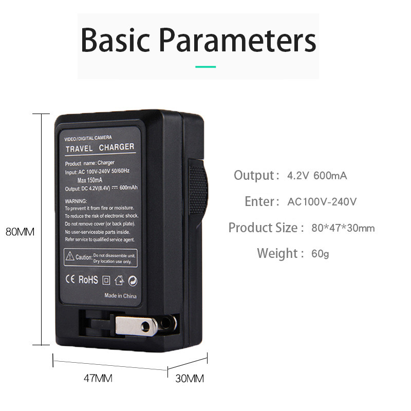 Dodaci za fotoaparat Baterija za digitalni fotoaparat NP-BX1 punjač s jednim punjačem Preklopni utikač Prikladan za punjač baterije serije Sony BX1