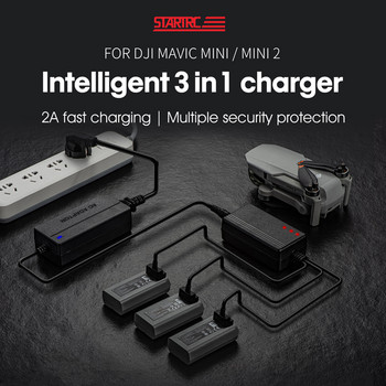 Интелигентно зарядно устройство 3 в 1 за DJI MINI 2/MINI SE/MAVIC MINI Drone Battery Charging Hub Бързо интелигентно зарядно устройство за батерии 120W зарядни устройства