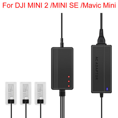 Интелигентно зарядно устройство 3 в 1 за DJI MINI 2/MINI SE/MAVIC MINI Drone Battery Charging Hub Бързо интелигентно зарядно устройство за батерии 120W зарядни устройства