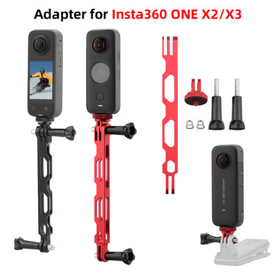 BRDRC adaptera alumīnija pagarinājuma svira priekš Insta360 ONE X2/X/X3 panorāmas kameras ķiveres stiprinājuma kronšteina piederumi